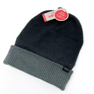 NEW LEVI'S Black & Gray Knit Beanie